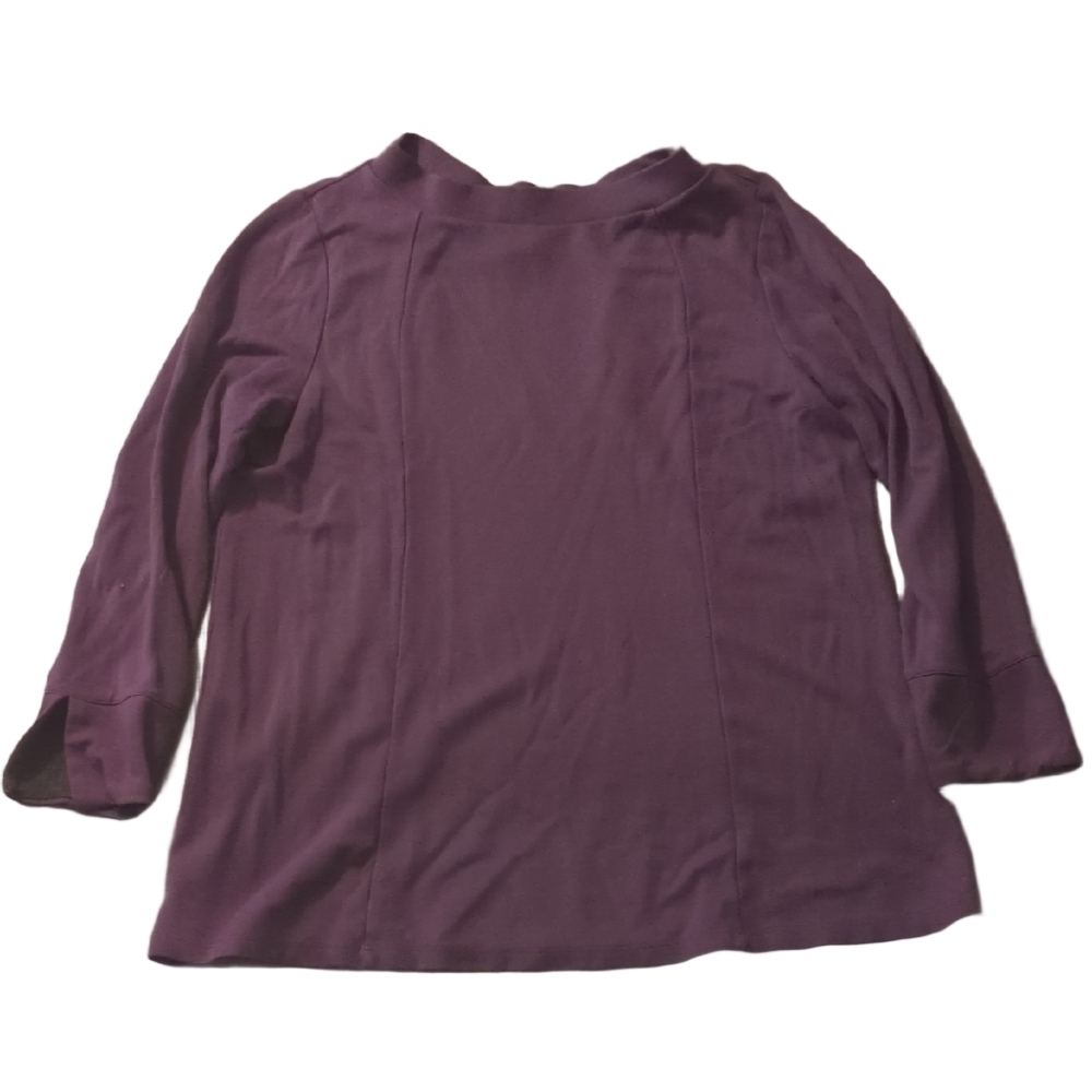 Lynn Ritchie Silver Purple Long Sleeve Top Size Large